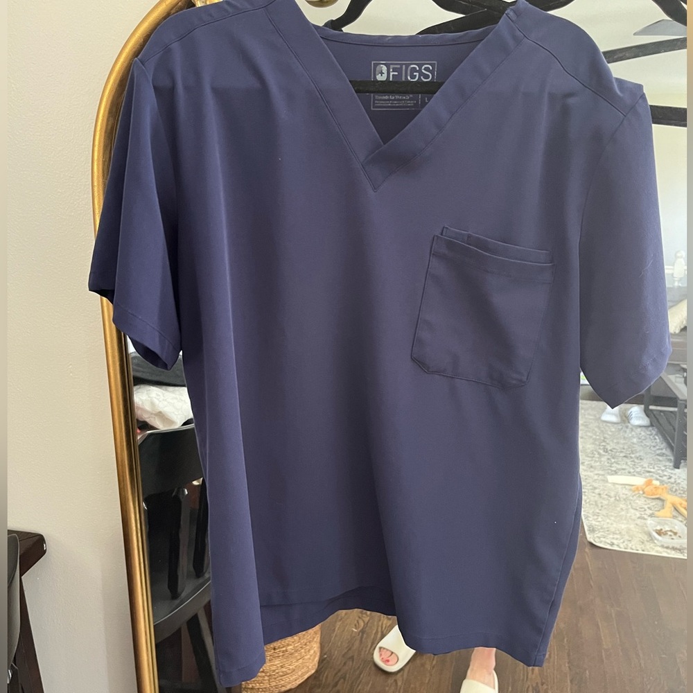 Figs V Neck Scrub Top Large